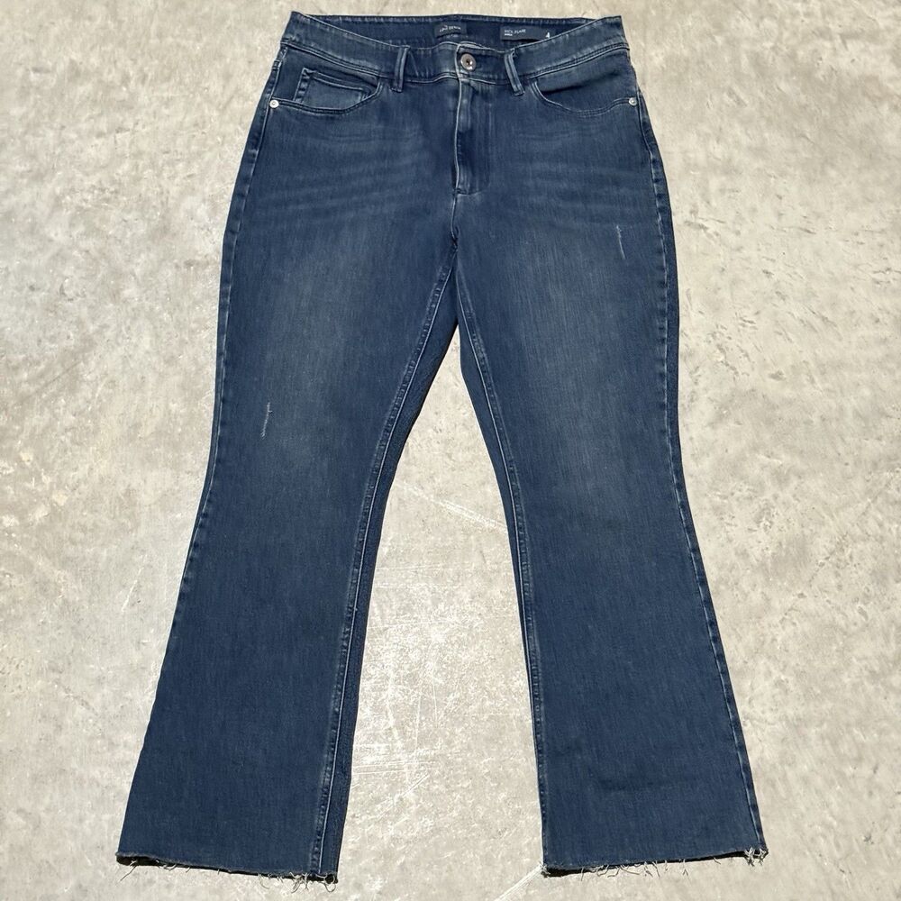 J Jill Jeans Women 4 Kick Flare Ankle Blue Denim Cotton Blend